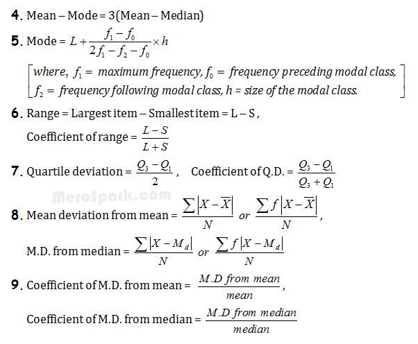 Statistics – Formula Collection | Mathematics Class 12