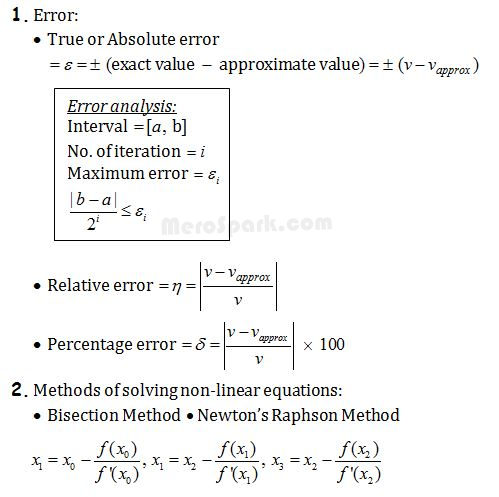 Computational Methods – Formula Collection | Mathematics Class 12